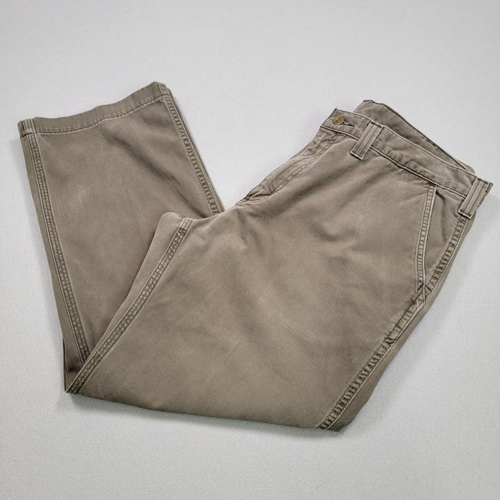 Men's Carhartt Relaxed Fit Work Pants, Brown, Size 38x30,‎ Pre-Owned